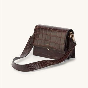 JW PEI Mini Flap Crossbody- Brown Croc